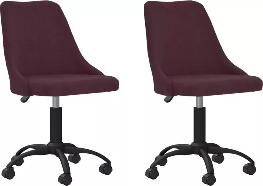 Prolenta Premium Eetkamerstoelen draaibaar 2 st stof paars