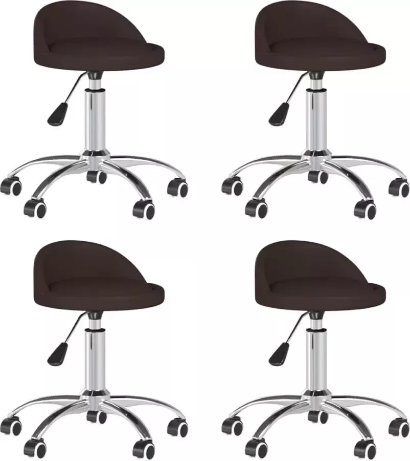 Prolenta Premium Eetkamerstoelen draaibaar 4 st kunstleer bruin