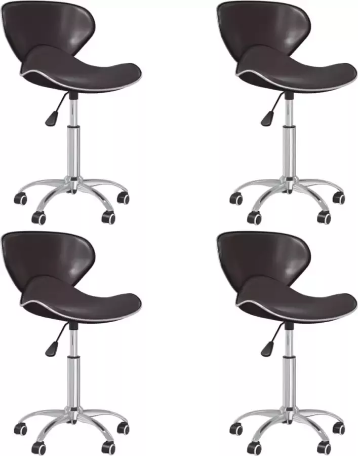 Prolenta Premium Eetkamerstoelen draaibaar 4 st kunstleer bruin