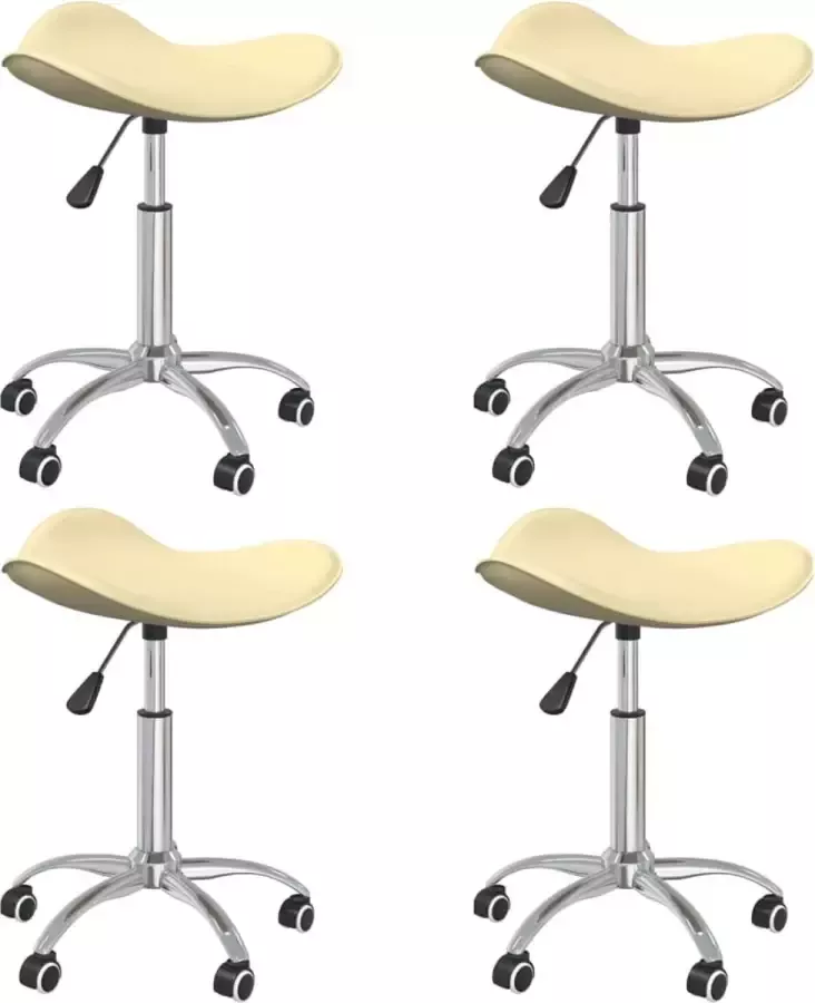 ForYou Prolenta Premium Eetkamerstoelen draaibaar 4 st kunstleer crèmekleurig - Foto 4