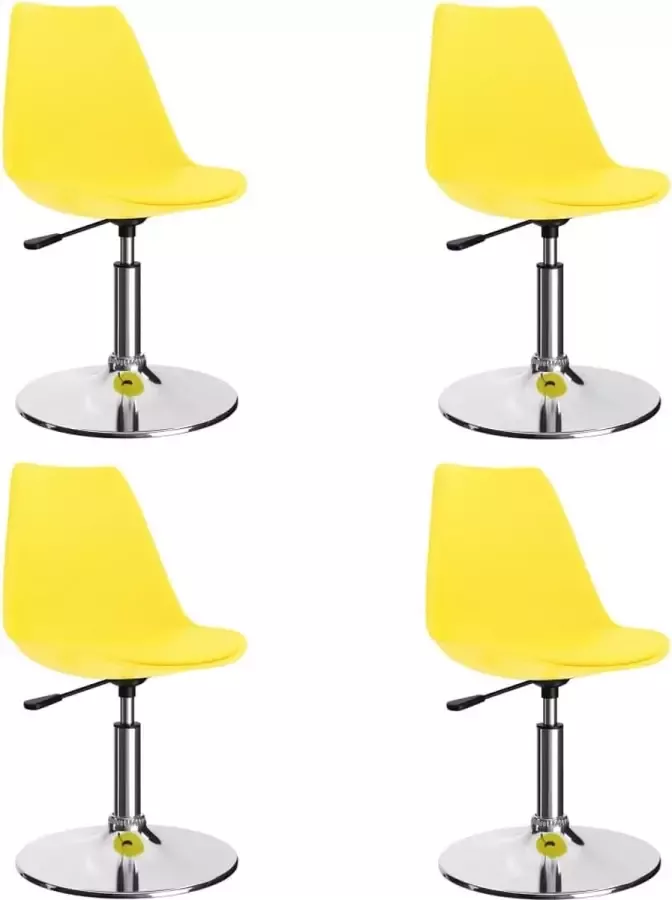 Prolenta Premium Eetkamerstoelen draaibaar 4 st kunstleer geel