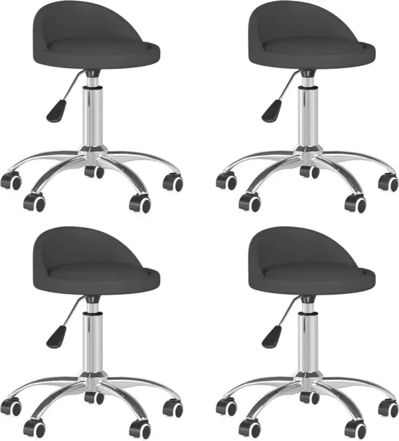 ForYou Prolenta Premium Eetkamerstoelen draaibaar 4 st kunstleer grijs