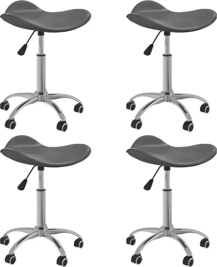 ForYou Prolenta Premium Eetkamerstoelen draaibaar 4 st kunstleer grijs - Foto 3