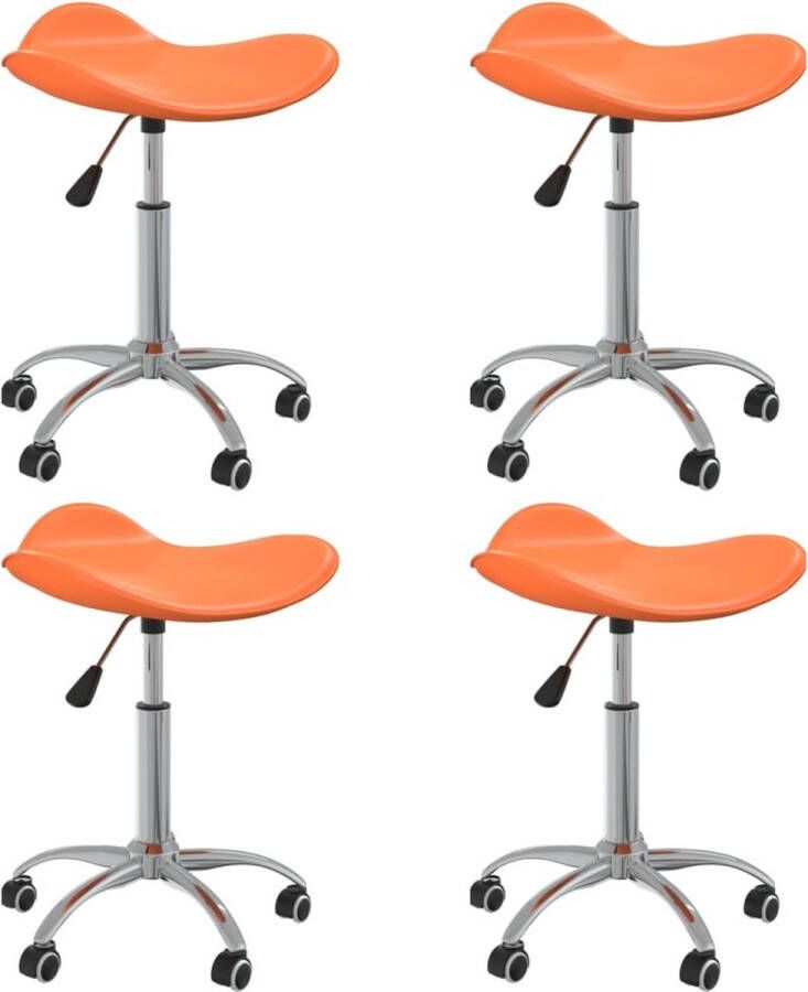 ForYou Prolenta Premium Eetkamerstoelen draaibaar 4 st kunstleer oranje - Foto 1