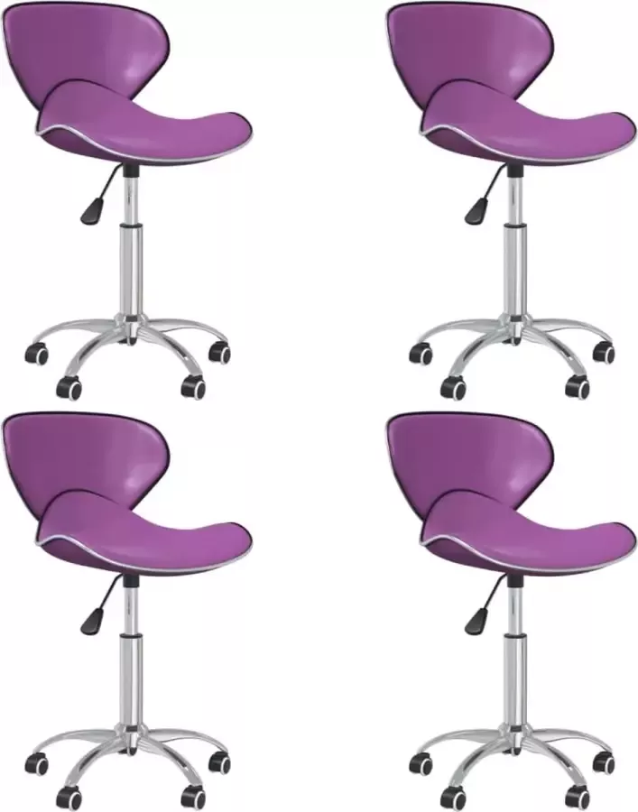 ForYou Prolenta Premium Eetkamerstoelen draaibaar 4 st kunstleer paars - Foto 2