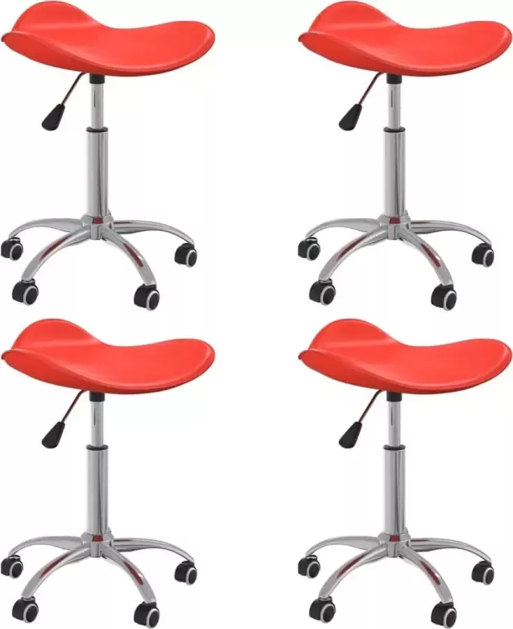 Prolenta Premium Eetkamerstoelen draaibaar 4 st kunstleer rood