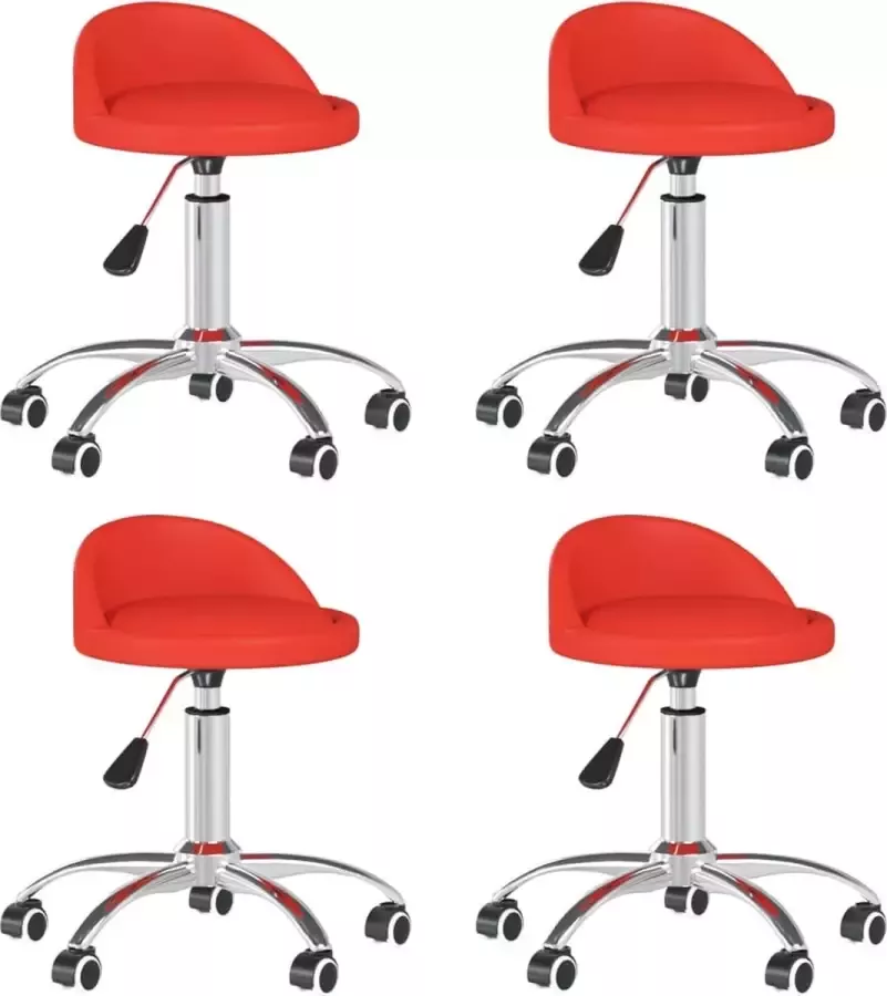 Prolenta Premium Eetkamerstoelen draaibaar 4 st kunstleer rood