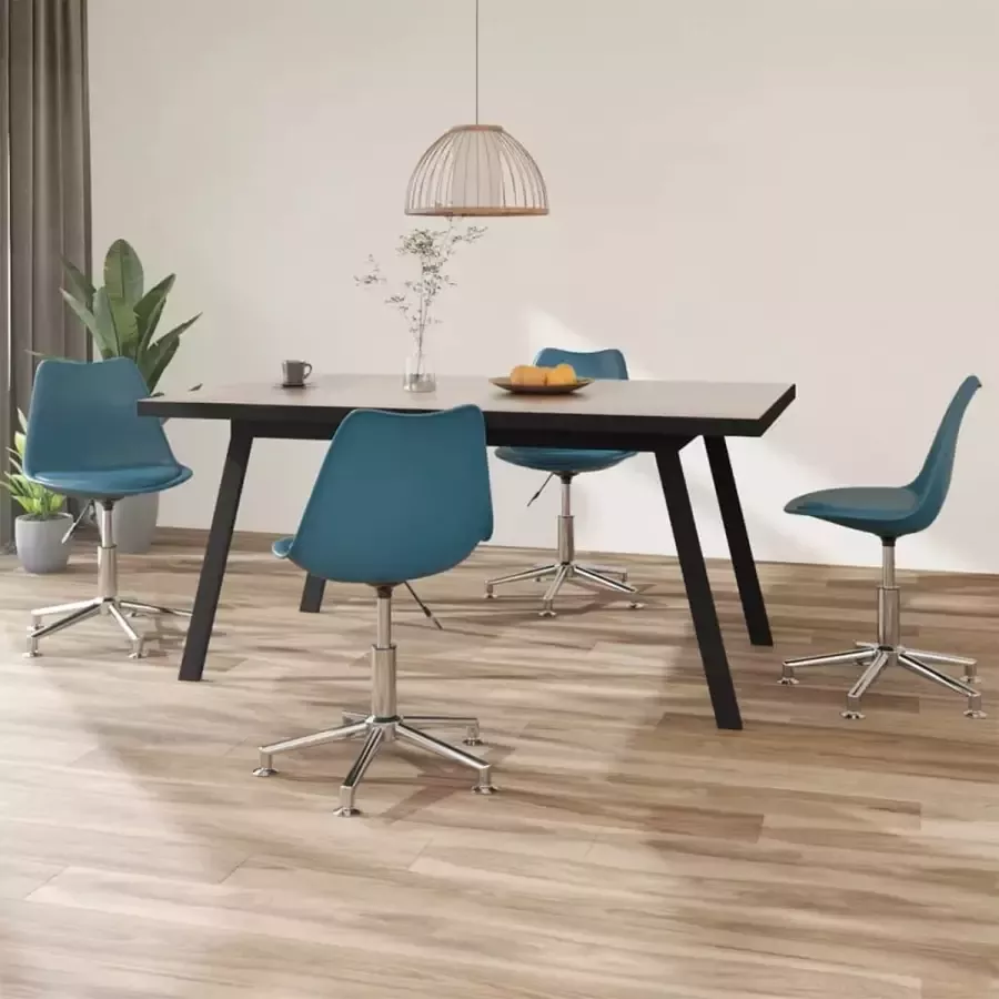 Prolenta Premium Eetkamerstoelen draaibaar 4 st kunstleer turquoise