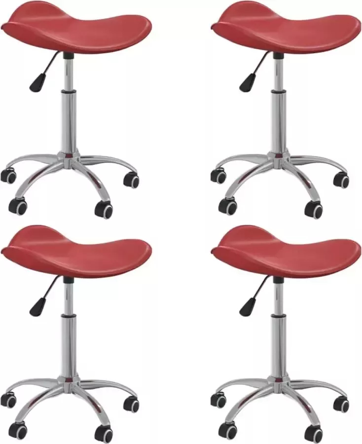 ForYou Prolenta Premium Eetkamerstoelen draaibaar 4 st kunstleer wijnrood - Foto 3