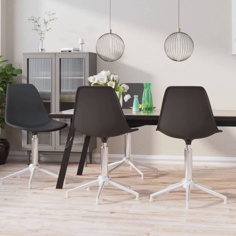 Prolenta Premium Eetkamerstoelen draaibaar 4 st polypropeen lichtgrijs
