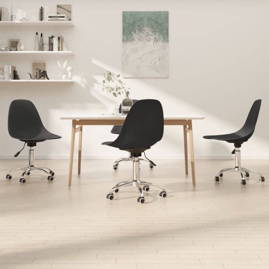 Prolenta Premium Eetkamerstoelen draaibaar 4 st polypropeen lichtgrijs