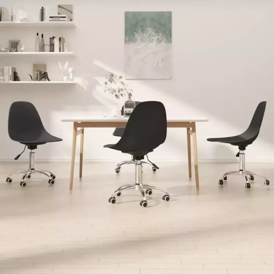 Prolenta Premium Eetkamerstoelen draaibaar 4 st polypropeen lichtgrijs