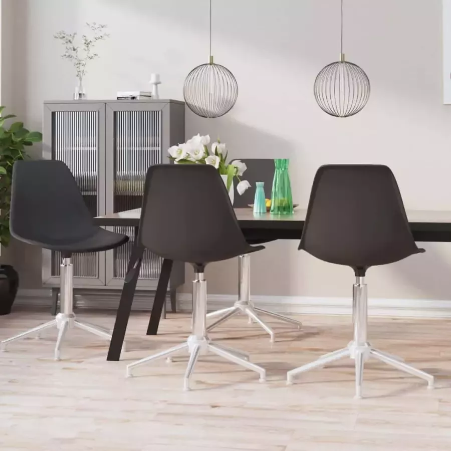Prolenta Premium Eetkamerstoelen draaibaar 4 st polypropeen lichtgrijs