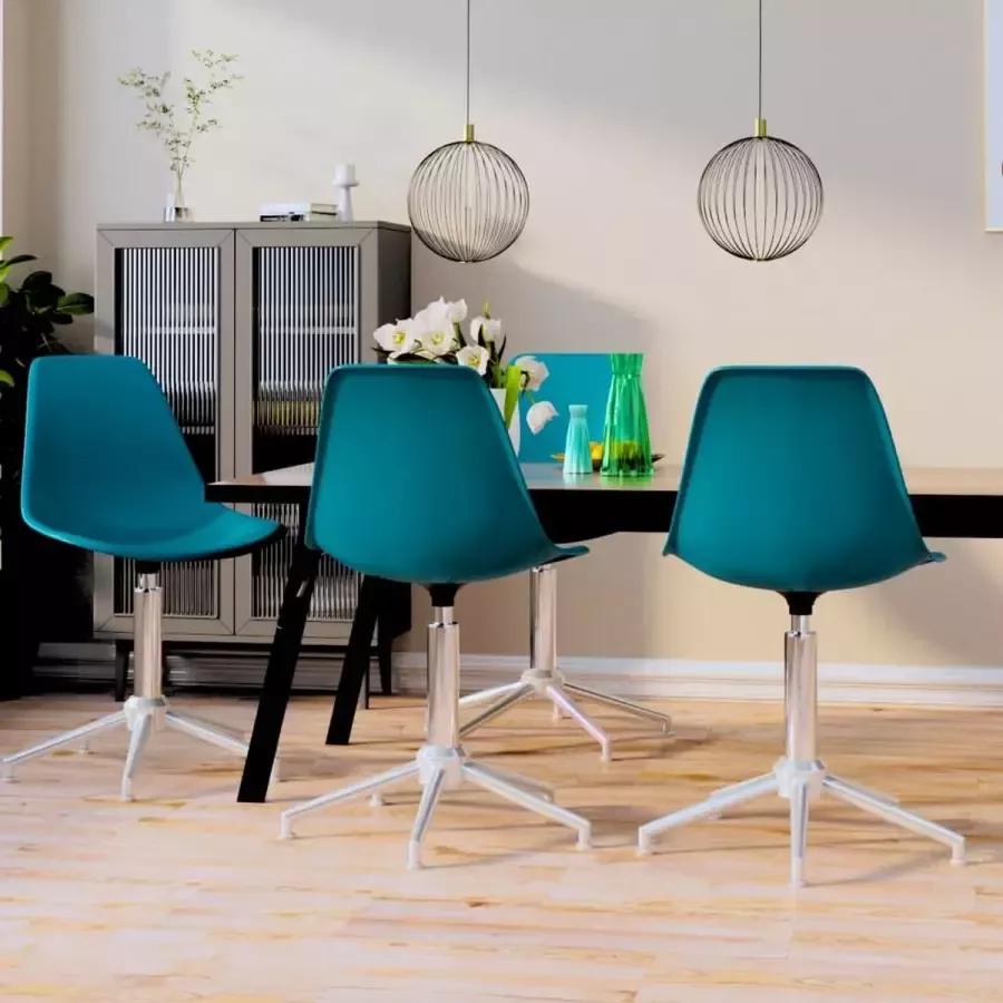 Prolenta Premium Eetkamerstoelen draaibaar 4 st polypropeen turquoise