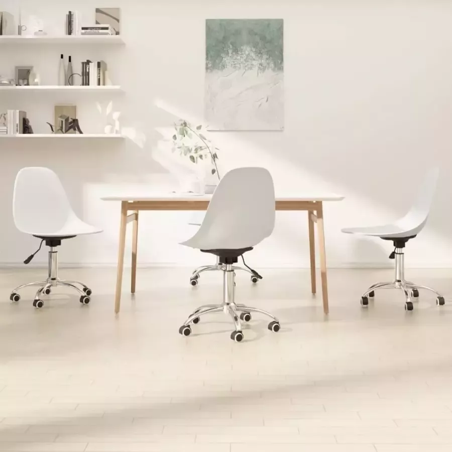 Prolenta Premium Eetkamerstoelen draaibaar 4 st polypropeen wit