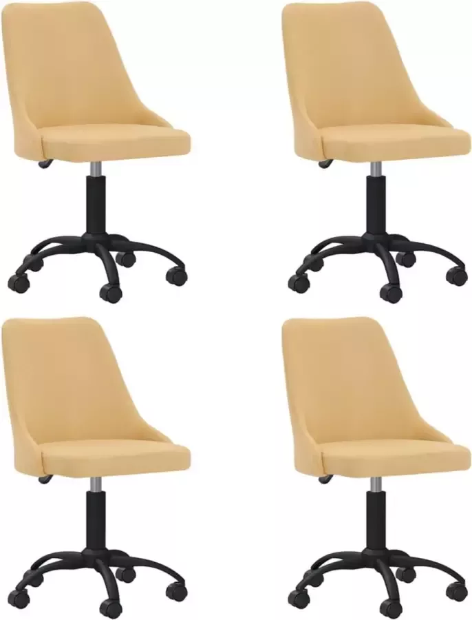 ForYou Prolenta Premium Eetkamerstoelen draaibaar 4 st stof geel - Foto 10