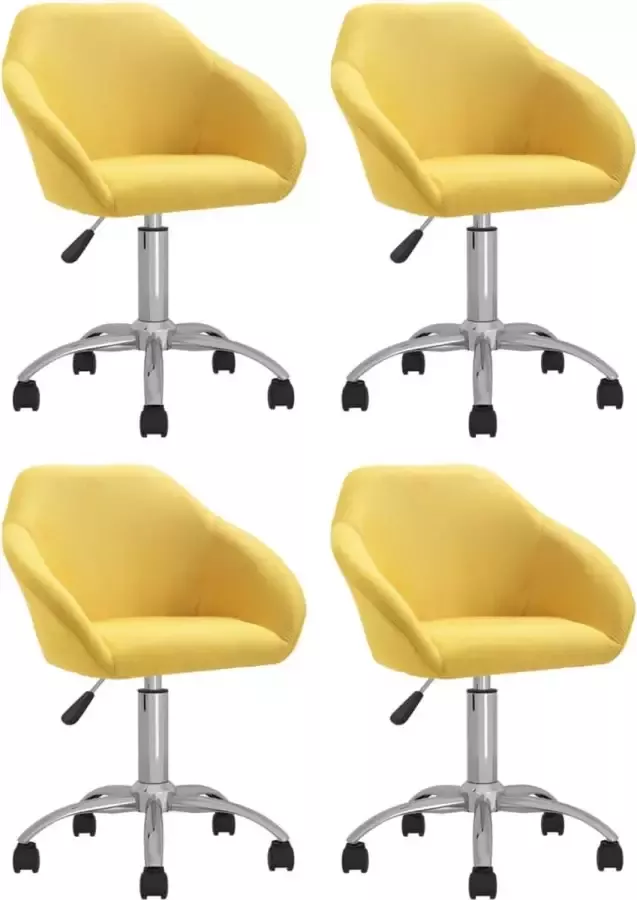 ForYou Prolenta Premium Eetkamerstoelen draaibaar 4 st stof geel - Foto 12