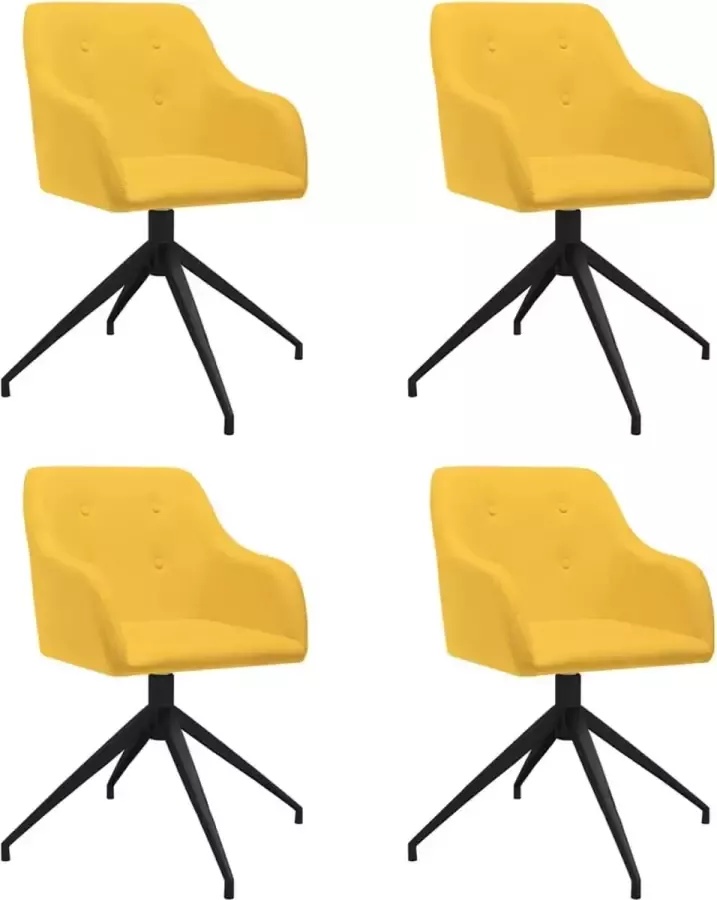 ForYou Prolenta Premium Eetkamerstoelen draaibaar 4 st stof geel - Foto 8