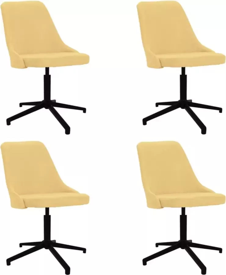 ForYou Prolenta Premium Eetkamerstoelen draaibaar 4 st stof geel - Foto 4