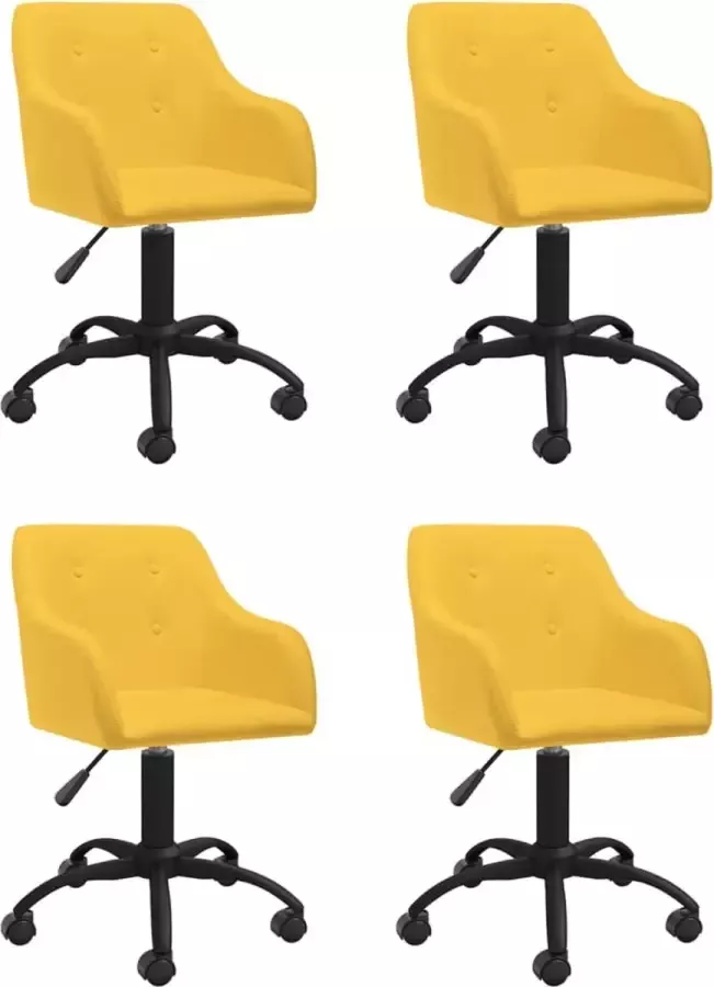 ForYou Prolenta Premium Eetkamerstoelen draaibaar 4 st stof geel - Foto 11