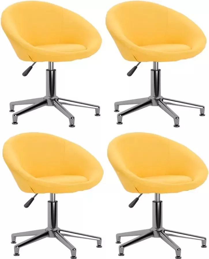 ForYou Prolenta Premium Eetkamerstoelen draaibaar 4 st stof geel - Foto 7