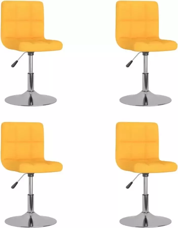 ForYou Prolenta Premium Eetkamerstoelen draaibaar 4 st stof geel - Foto 9