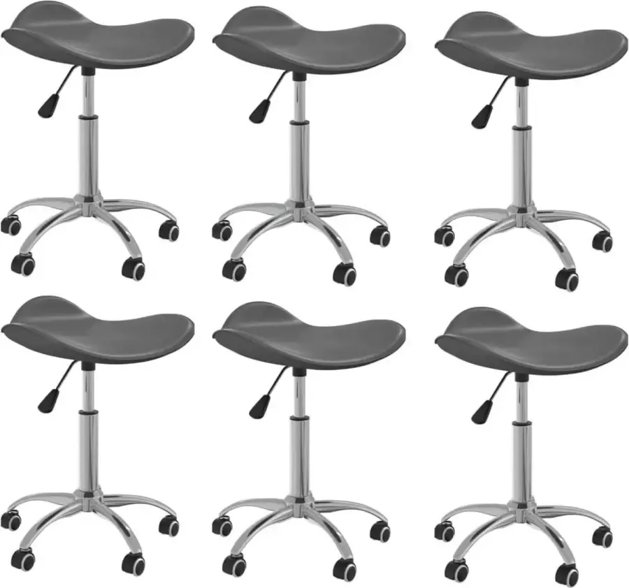 ForYou Prolenta Premium Eetkamerstoelen draaibaar 6 st kunstleer grijs - Foto 3