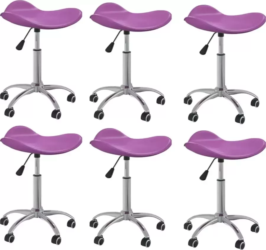 ForYou Prolenta Premium Eetkamerstoelen draaibaar 6 st kunstleer paars