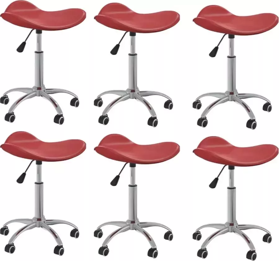ForYou Prolenta Premium Eetkamerstoelen draaibaar 6 st kunstleer wijnrood - Foto 2
