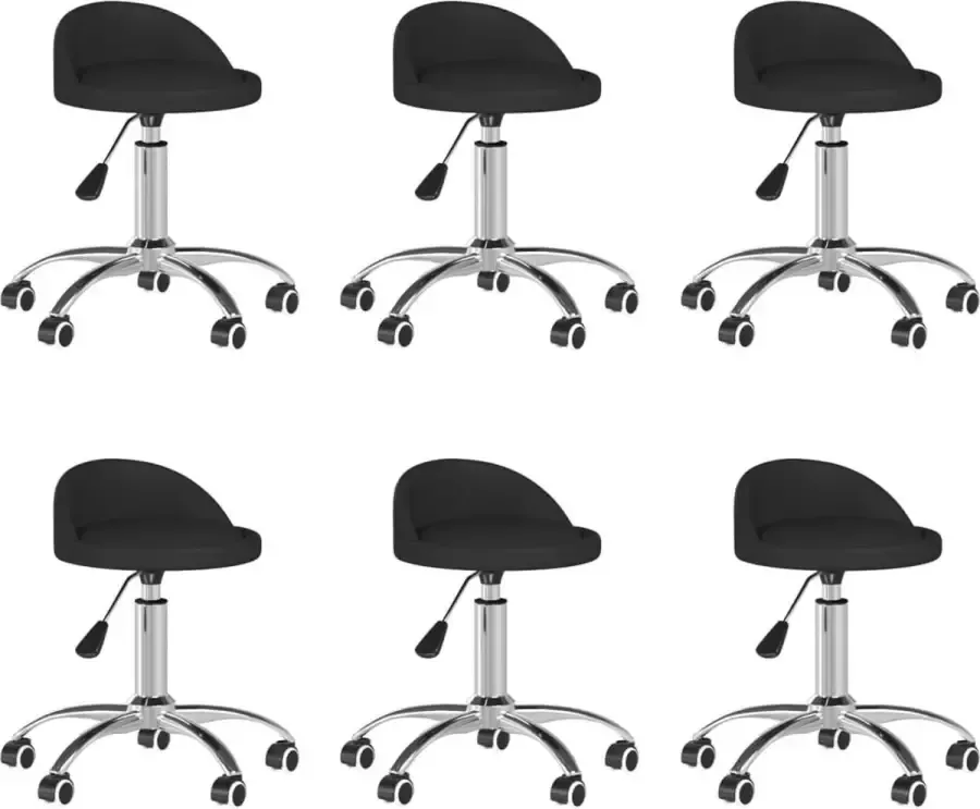 ForYou Prolenta Premium Eetkamerstoelen draaibaar 6 st kunstleer zwart - Foto 6