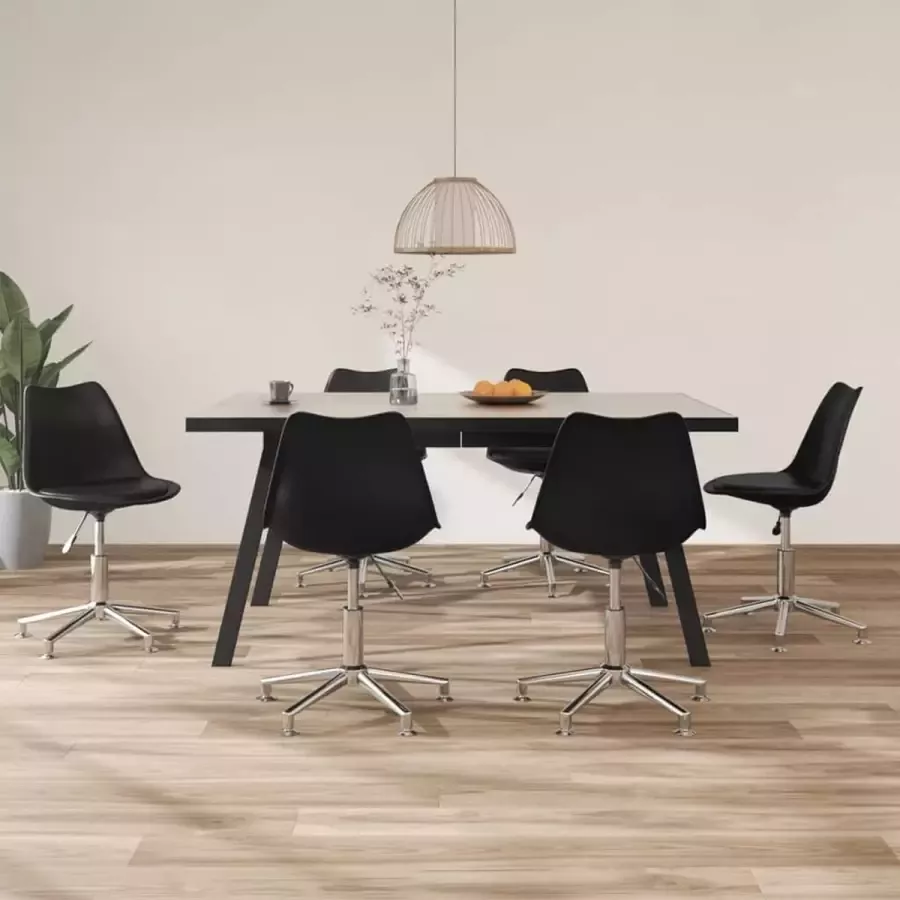 ForYou Prolenta Premium Eetkamerstoelen draaibaar 6 st kunstleer zwart - Foto 4