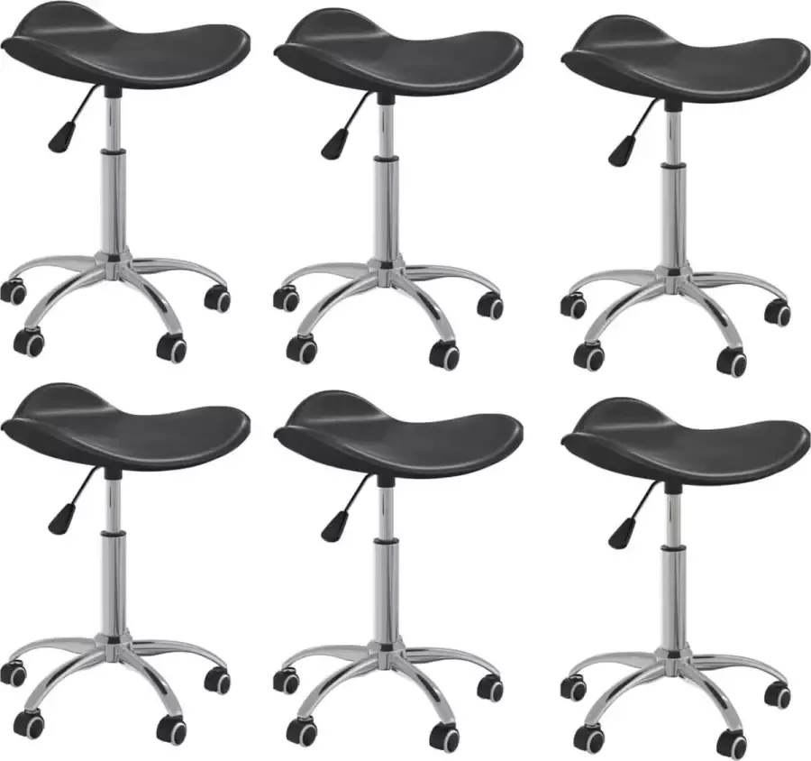 ForYou Prolenta Premium Eetkamerstoelen draaibaar 6 st kunstleer zwart - Foto 5