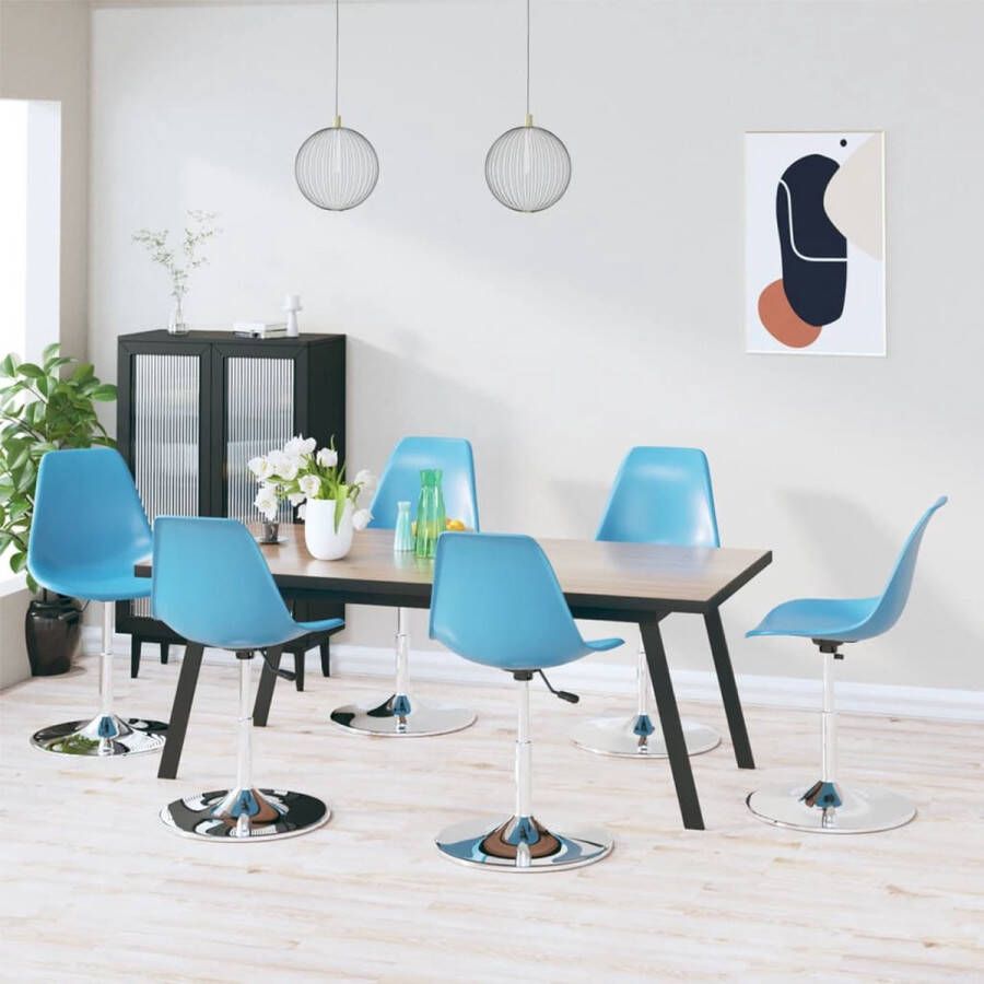 Prolenta Premium Eetkamerstoelen draaibaar 6 st polypropeen blauw