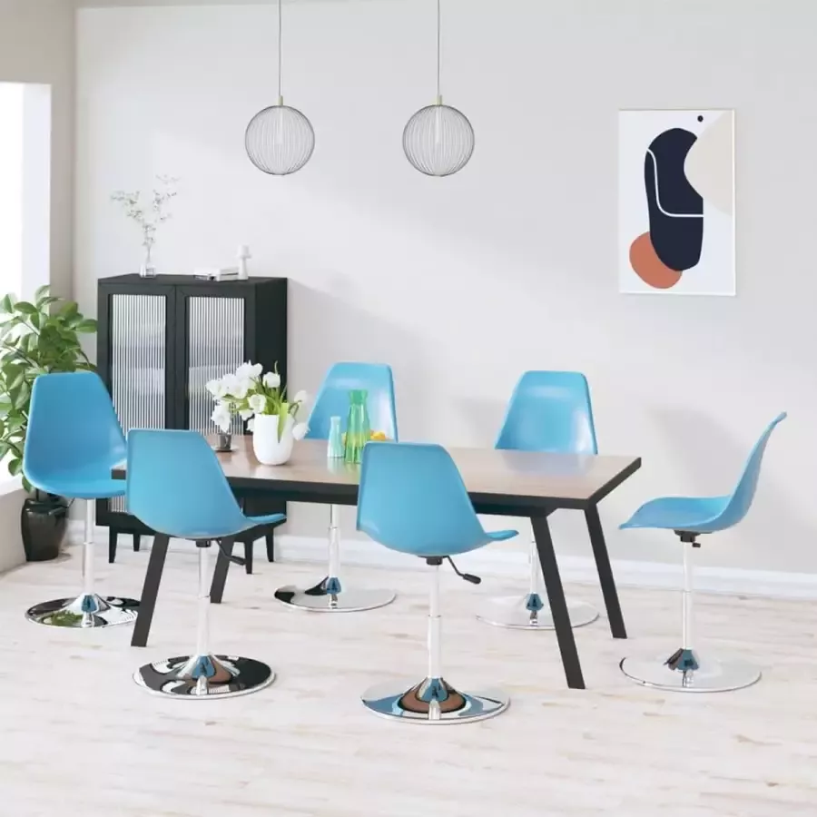 Prolenta Premium Eetkamerstoelen draaibaar 6 st polypropeen blauw