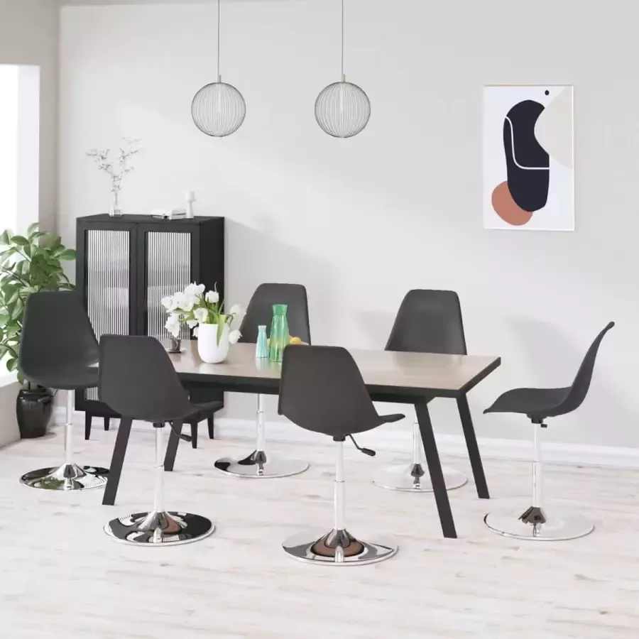 Prolenta Premium Eetkamerstoelen draaibaar 6 st polypropeen grijs