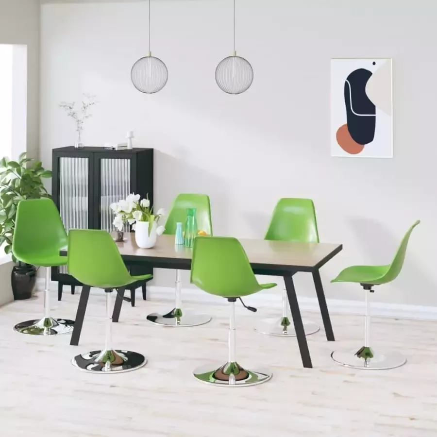 Prolenta Premium Eetkamerstoelen draaibaar 6 st polypropeen groen