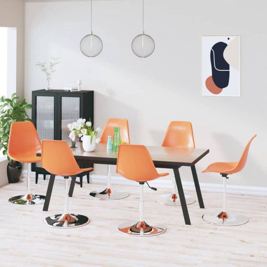 Prolenta Premium Eetkamerstoelen draaibaar 6 st polypropeen oranje