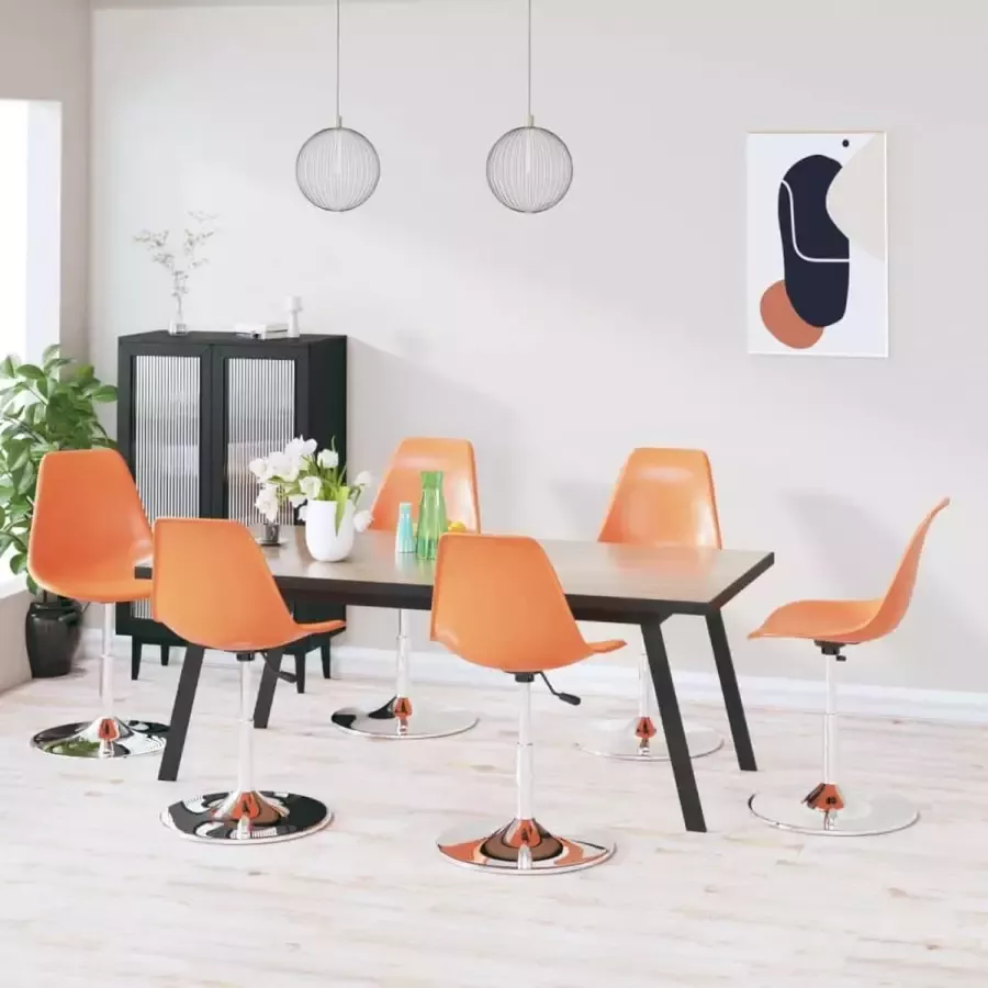 Prolenta Premium Eetkamerstoelen draaibaar 6 st polypropeen oranje