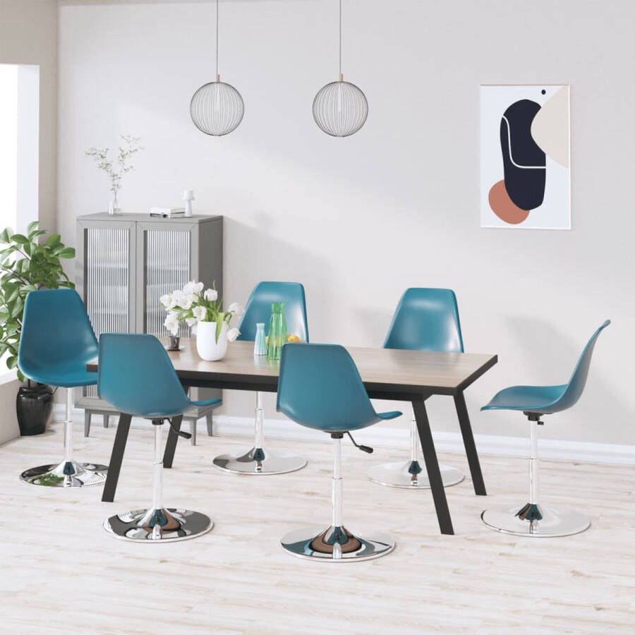 Prolenta Premium Eetkamerstoelen draaibaar 6 st polypropeen turquoise