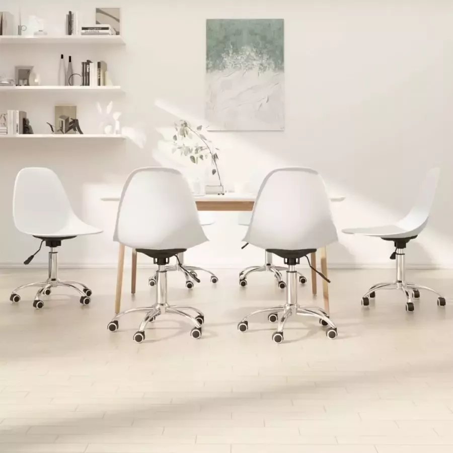 Prolenta Premium Eetkamerstoelen draaibaar 6 st polypropeen wit