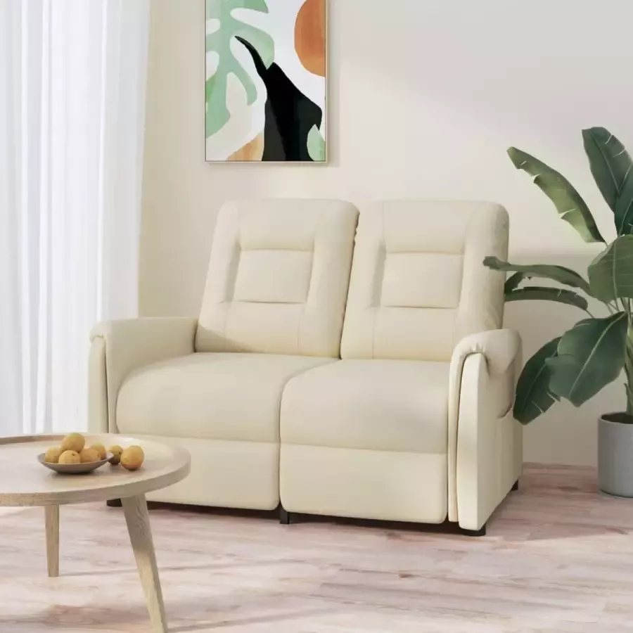 Prolenta Premium Fauteuil 2-zits verstelbaar kunstleer crèmekleurig