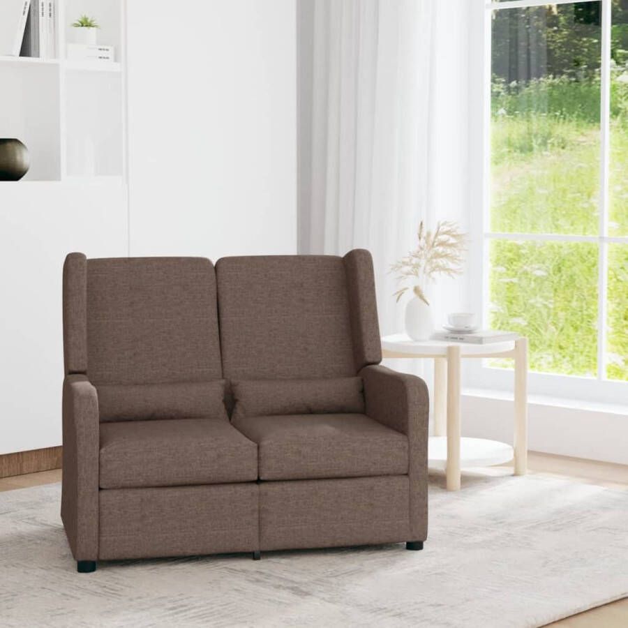 Prolenta Premium Fauteuil 2-zits verstelbaar stof taupe- Fauteuil Fauteuils met armleuning Hoes stretch Relax Design