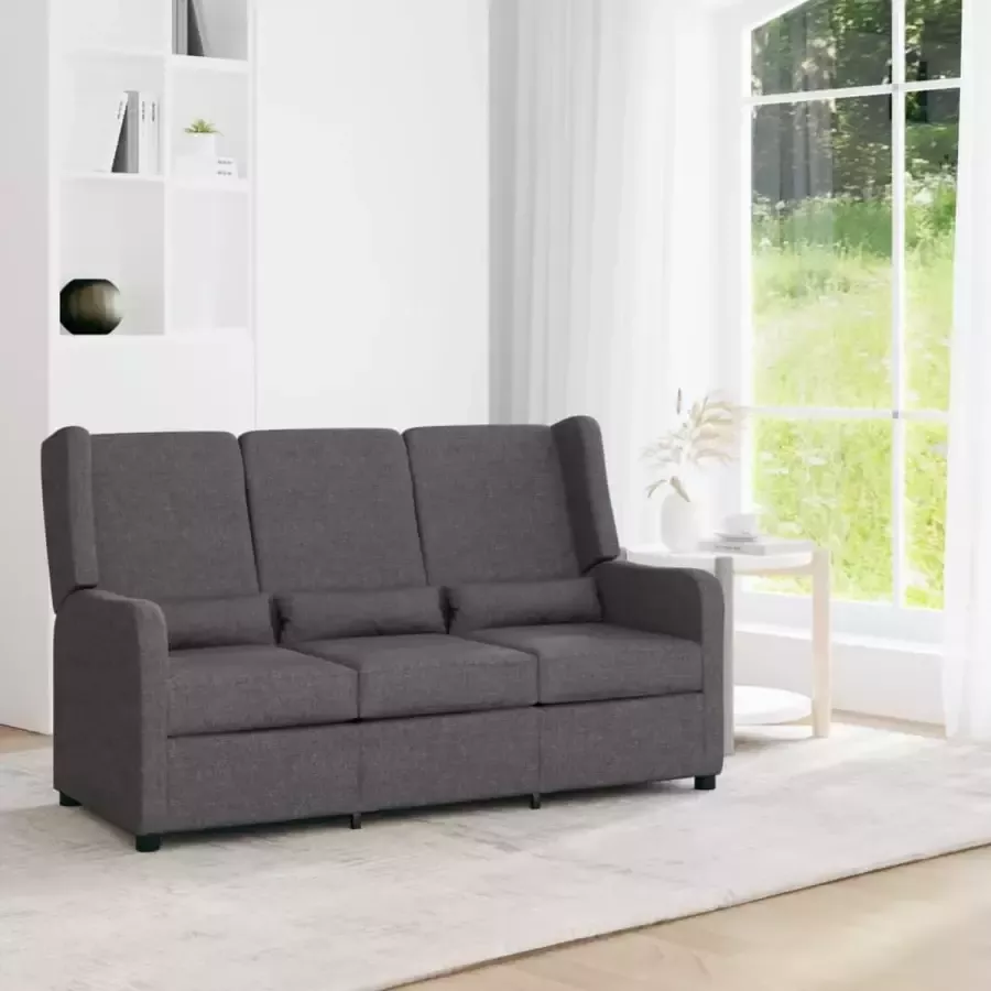 Prolenta Premium Fauteuil 3-zits verstelbaar stof donkergrijs- Fauteuil Fauteuils met armleuning Hoes stretch Relax Design
