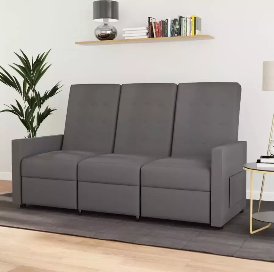 Prolenta Premium Fauteuil 3-zits verstelbaar stof lichtgrijs- Fauteuil Fauteuils met armleuning Hoes stretch Relax Design