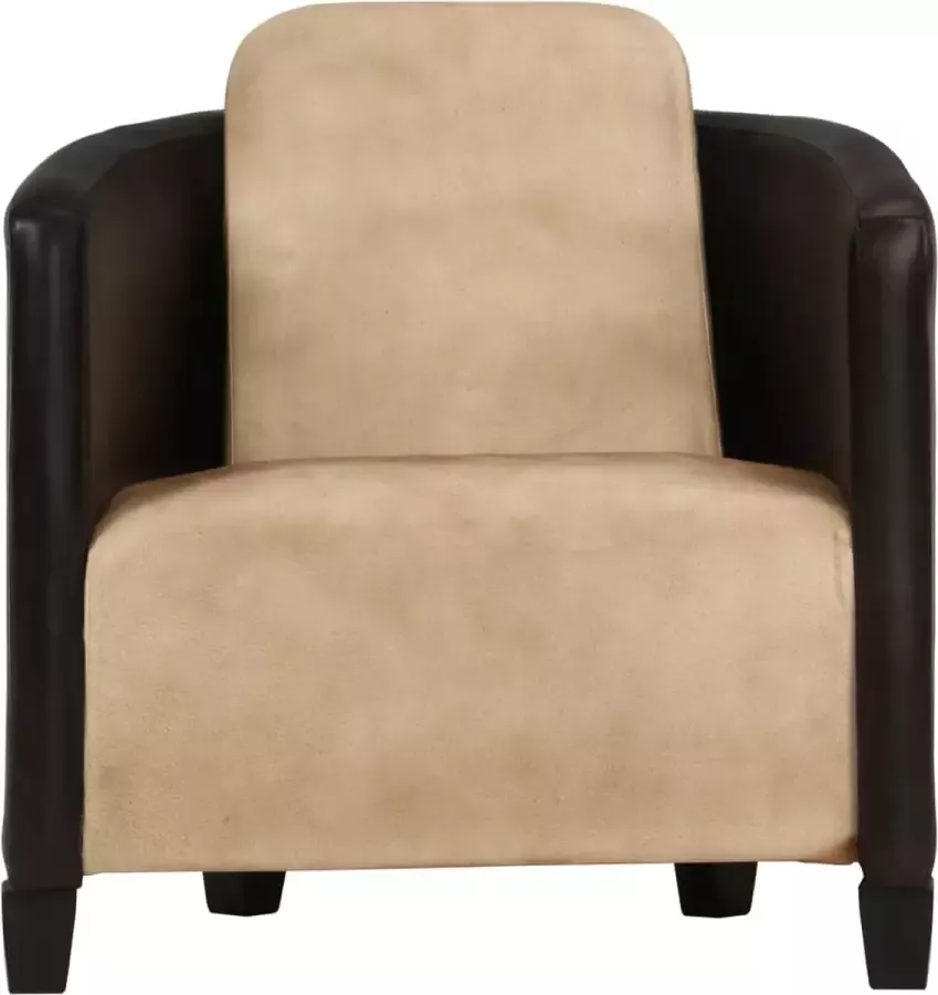 Prolenta Premium Fauteuil echt leer tan en zwart