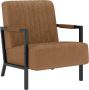 ForYou Prolenta Premium Fauteuil fluweel bruin- Fauteuil Fauteuils met armleuning Hoes stretch Relax Design - Thumbnail 1