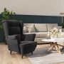 ForYou Prolenta Premium Fauteuil fluweel donkergrijs- Fauteuil Fauteuils met armleuning Hoes stretch Relax Design - Thumbnail 2