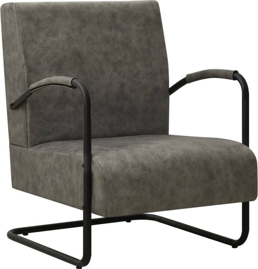 Prolenta Premium Fauteuil kunstleer grijs- Fauteuil Fauteuils met armleuning Hoes stretch Relax Design