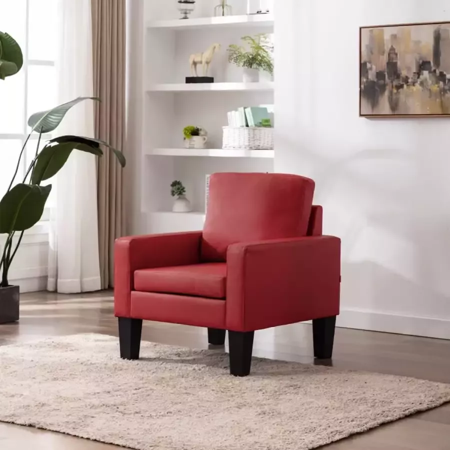 Prolenta Premium Fauteuil kunstleer rood- Fauteuil Fauteuils met armleuning Hoes stretch Relax Design