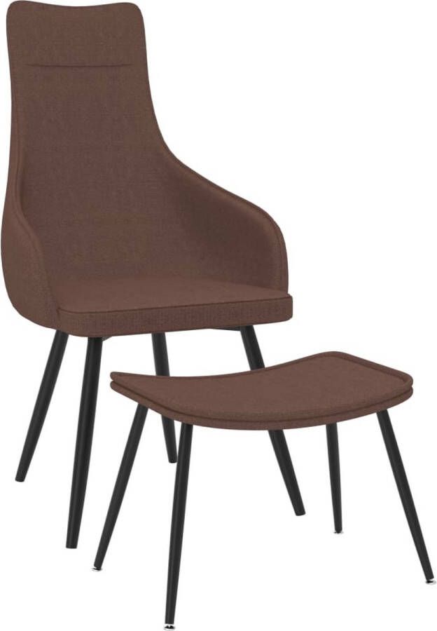 Prolenta Premium Fauteuil met voetenbank stof bruin- Fauteuil Fauteuils met armleuning Hoes stretch Relax Design